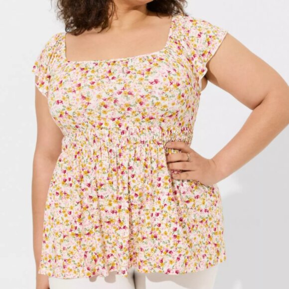 NWT TORRID | Cinched Waist Babydoll Tank Top Super Soft Knit | Sz. 0/L/12 - Picture 2 of 9